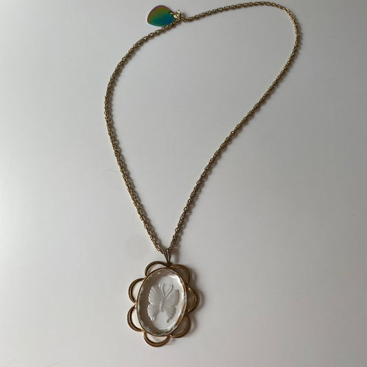 Glass Vintage Butterfly Pendant